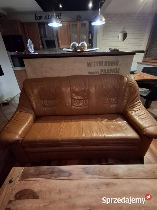 Zestaw skórzany 2 kanapy fotel komplet sofy Warszawa