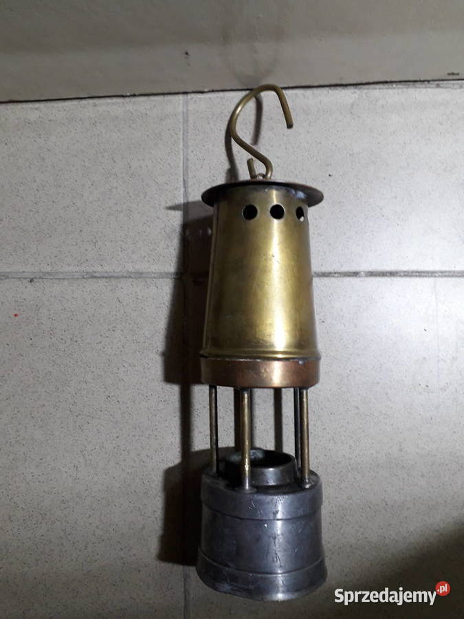 Zabytkowa mosiężna lampa górnicza Warszawa