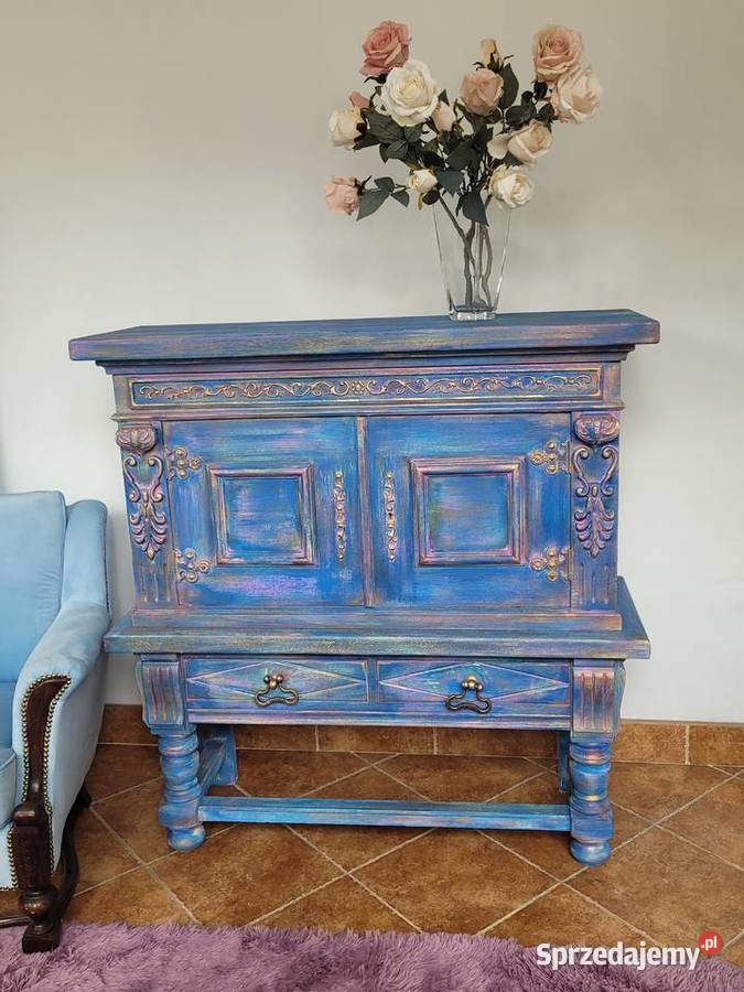 Komoda drewniana ręcznie malowana