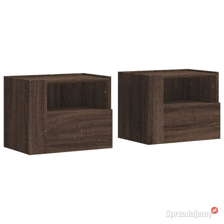 Wiszące szafki nocne 2 brązowy dąb 45x30x35