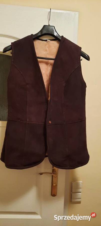 Brązowa kamizelka z naturalnej skóry