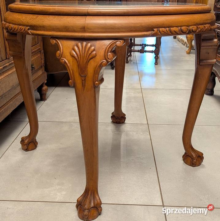 ładny dębowy okrągły stolik na lwich Dąbrowa Górnicza