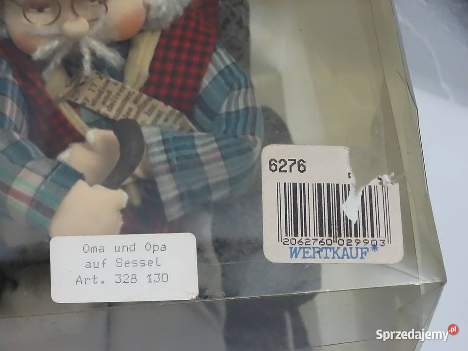 Kolekcjonerska Lalka Dziadek W Fotelu Vintage Biłgoraj