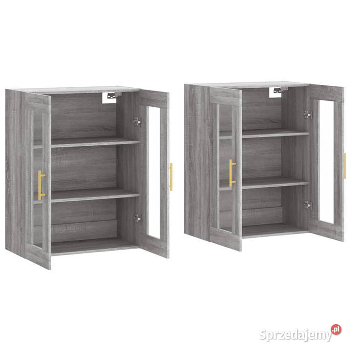 Wiszące szafki 2 szary dąb sonoma materiał