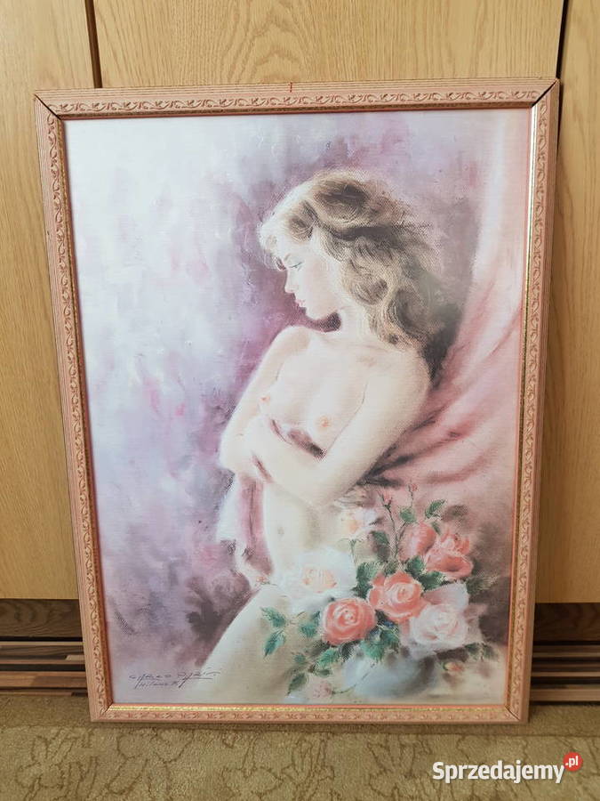 Obraz Młoda kobieta z kwiatami akt 75x55