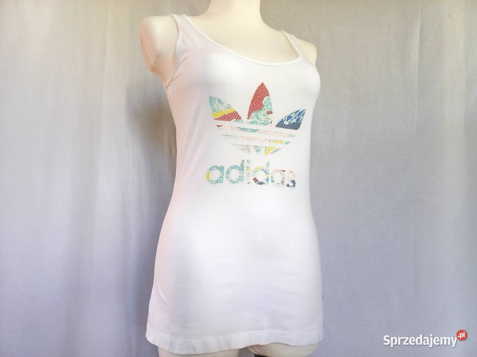 Koszulka Bez Rękawów biała Bokserka r 36 Adidas Białystok