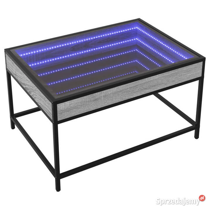Stolik kawowy z LED Infinity szary dąb sonoma Stoły Warszawa