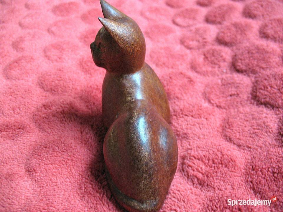 Kot kotek uroczy Stara Figurka twarde drewno 8 x mazowieckie Siedlce