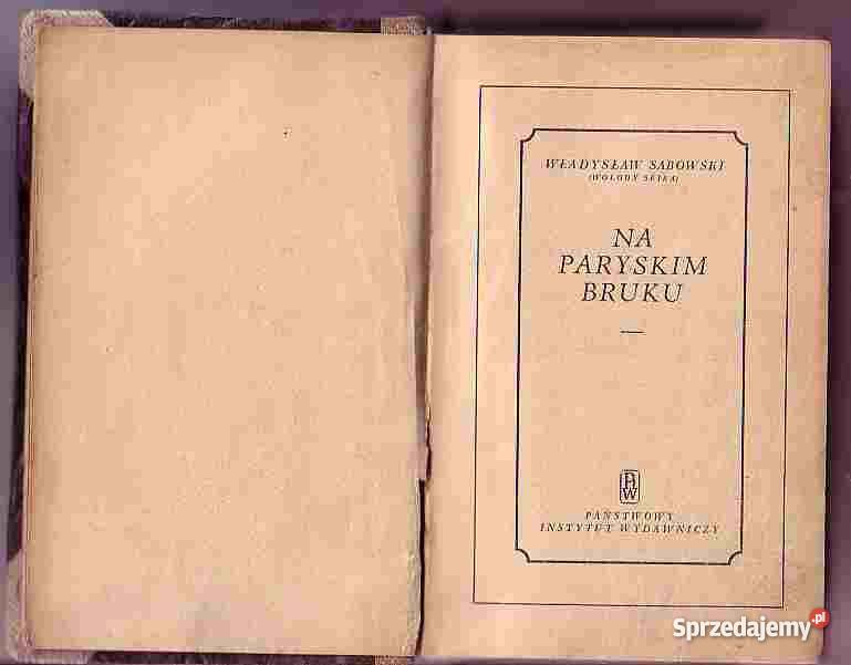 2750 NA PARYSKIM BRUKU WŁADYSŁAW SABOWSKI WOŁODY sprzedam