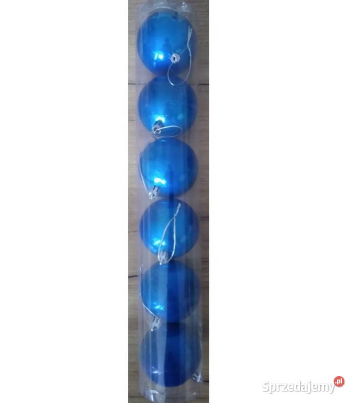Bombki niebieskie 6 sztuk duże tuba niebieski małopolskie Kraków