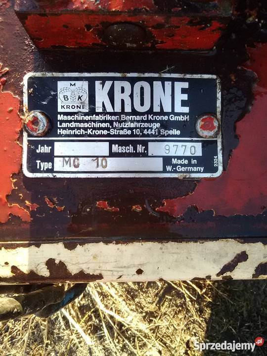 Sieczkarnia jednorzędowa krone mc 10 nieuszkodzony Radzyń-Wybudowanie