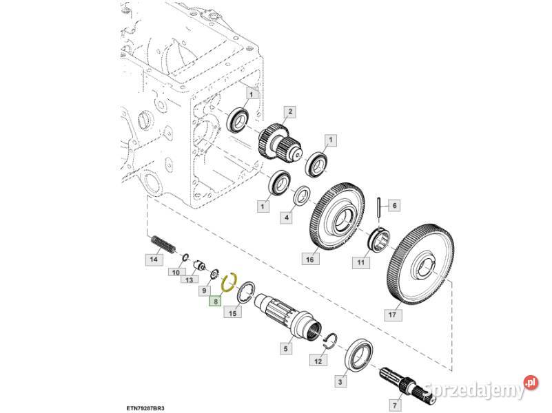 Pierścień wałka WOM John Deere L33035 ORYGINAŁ Białystok sprzedam