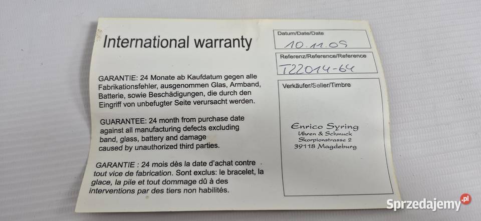 Zegarek Emile Frey Automatic T2201464 Full Set Męskie Biłgoraj