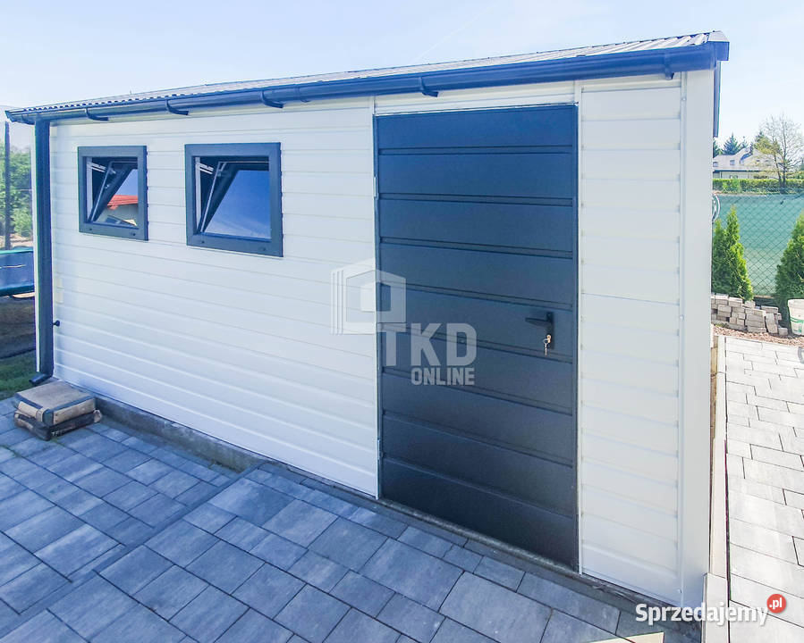 Schowek Domek Ogrodowy 4x5m Drzwi 2x Okno Biały