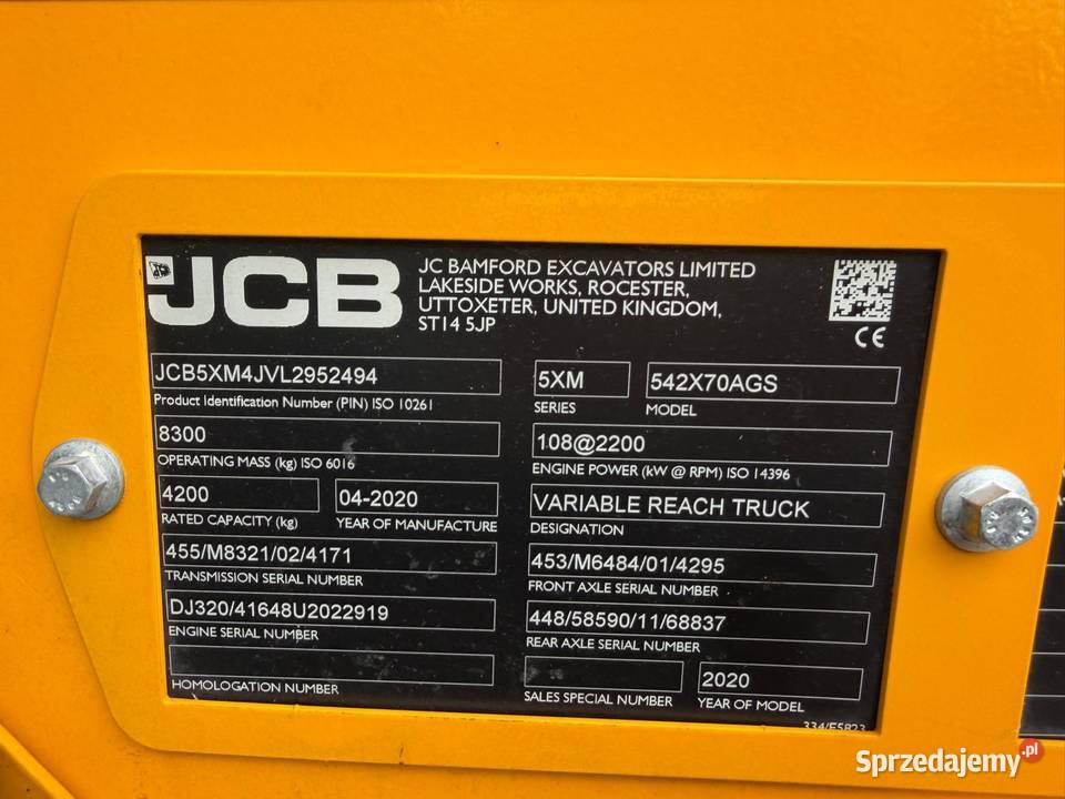 Ładowarka Teleskopowa JCB 54270 AgriSuper Ładowacze czołowe Nowa Ruda