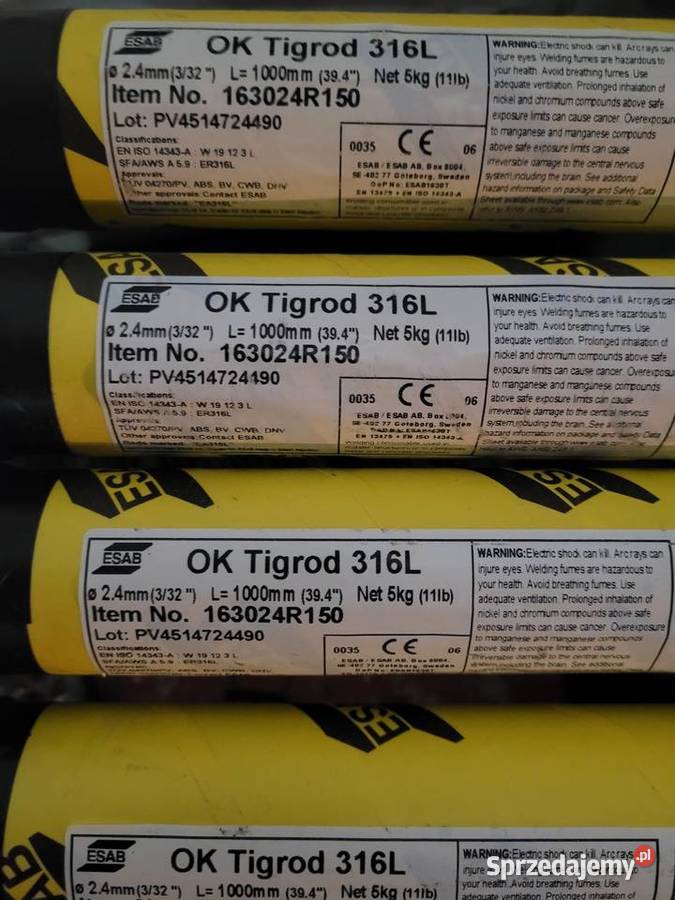 Prętdrut spawalniczy OK Tigrod 316L fi 24mm pomorskie Orle