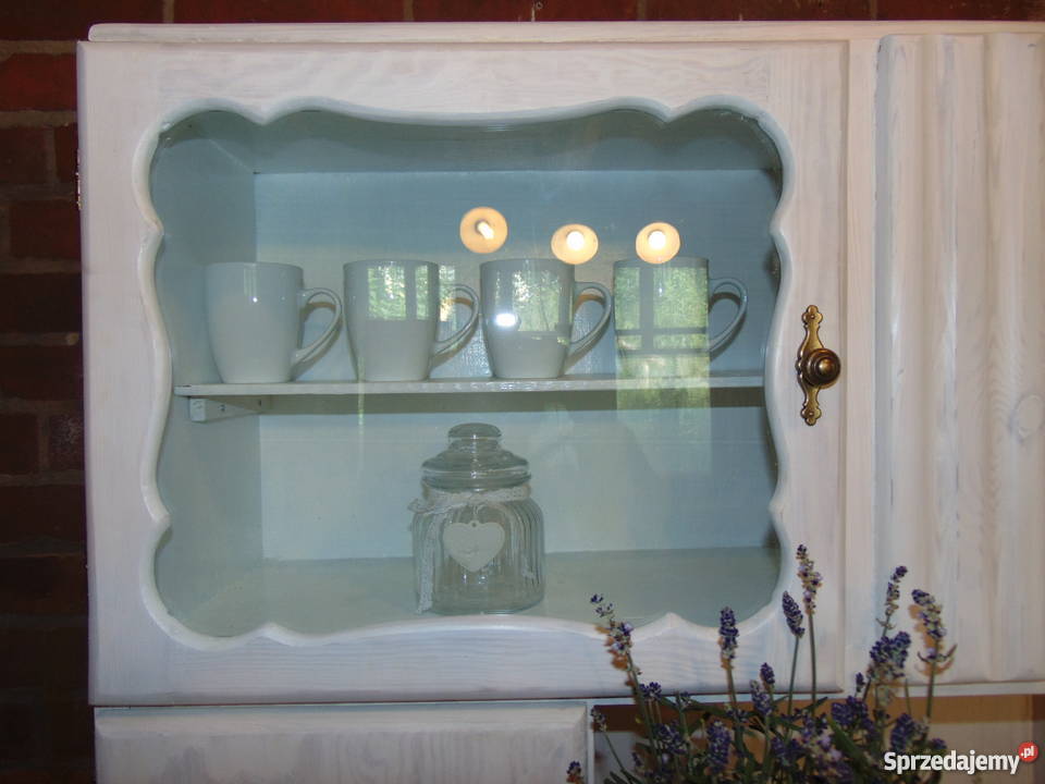 ODRESTAUROWANY finezyjny kredens bielony Piękny Toruń