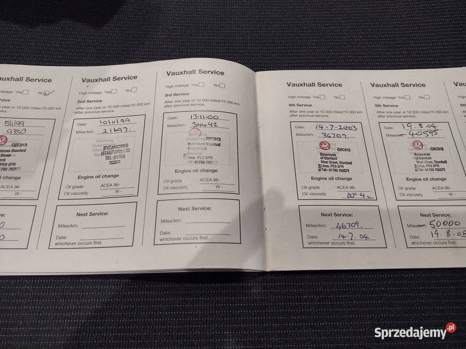 Opel Vectra Vauxhall Książka Gwarancyjna Łódź