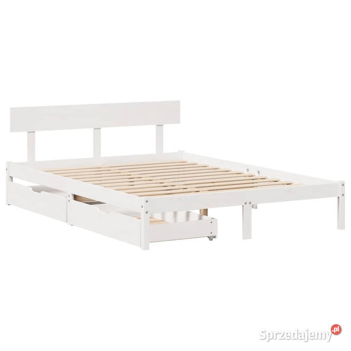 Rama łóżka bez materaca biała lite drewno 145cm Warszawa sprzedam