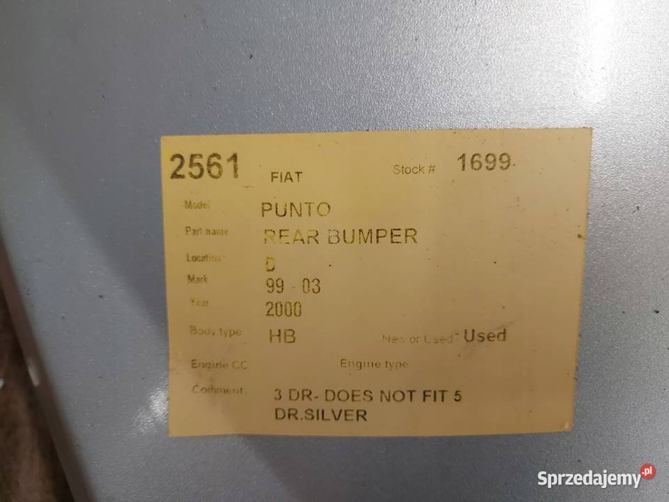 FIAT PUNTO II 00r Zderzak tył tylny 3drzwi świętokrzyskie Kielce