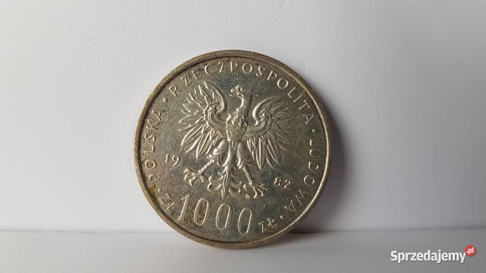 1000 Papież Jan Paweł II 1982 Ag 625 srebro Numizmatyka sprzedam