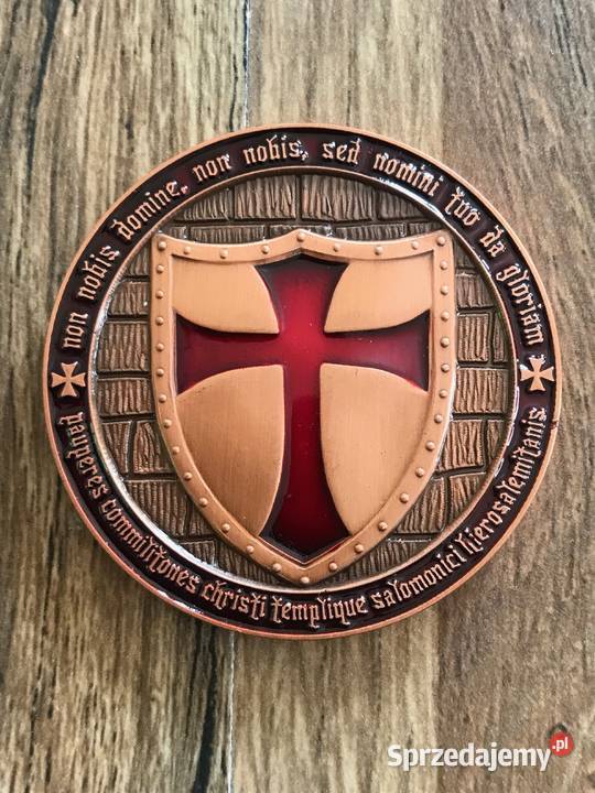 Piękny pamiątkowy medalion Templariuszy Rękodzieło Warszawa