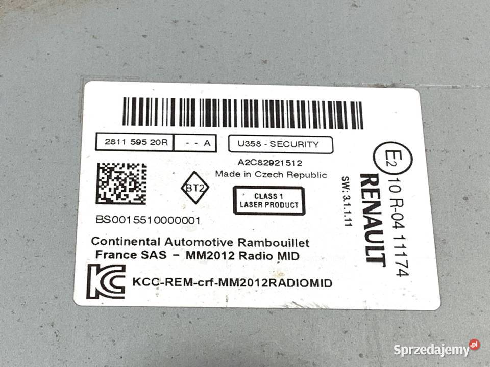 RADIO RENAULT KANGOO II 281159520R ODTWARZACZ osobowe