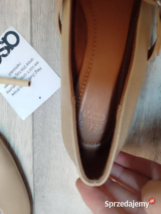 39 ASOS Design Beżowe baleriny wieczorowe z 25cm Kraków