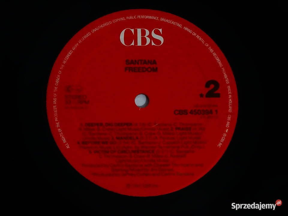 Santana Freedom CBS 450394 1 1987 r Płyty i kasety Biłgoraj sprzedam