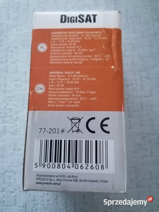 Konwerter SINGLE pojedynczy DigiSAT S010 ORANGE Łódź