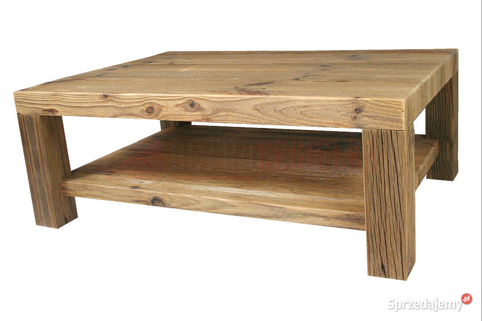 Stolik kawowy prostokątny stare drewno sosnowe Słupno
