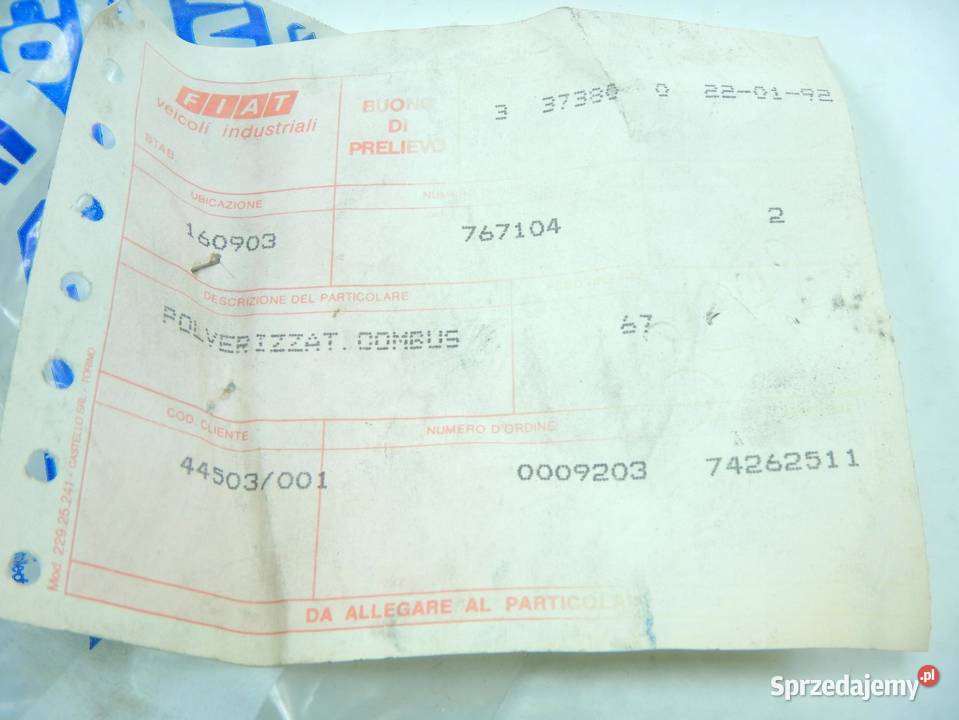 KOŃCÓWKA WTRYSKU FIAT 250 300 350 450 550 900