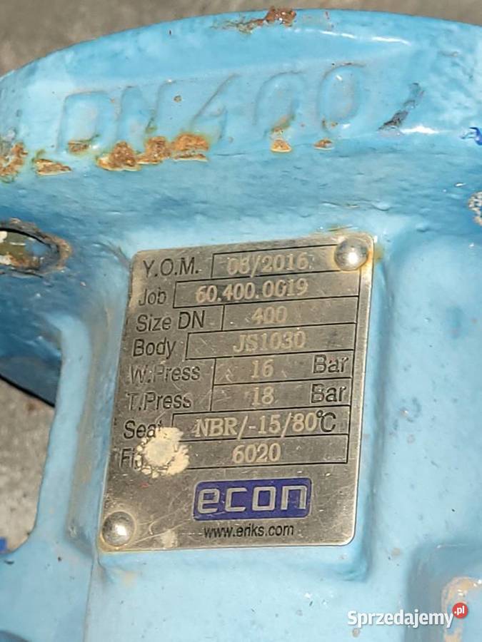 Zawórprzepustnica DN400brązowy dysk Pozostałe pomorskie