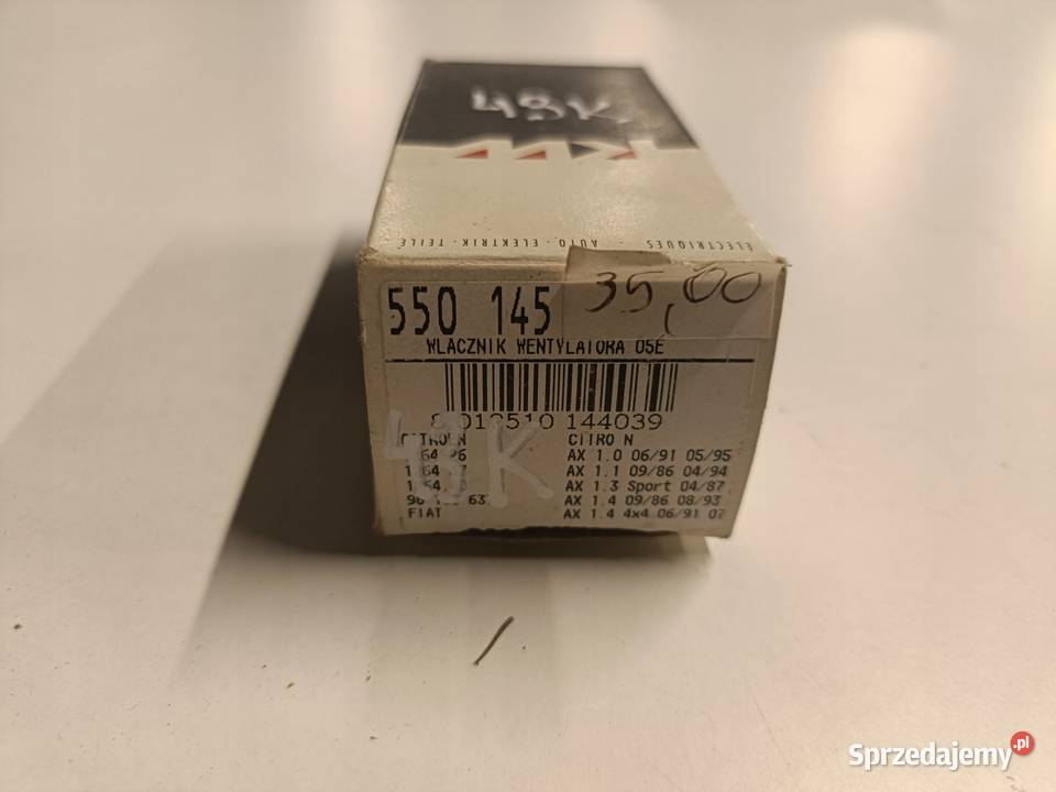 Peugeot Citroen CZUJNIK WENTYLATORA zawór 550145 osobowe Chełm