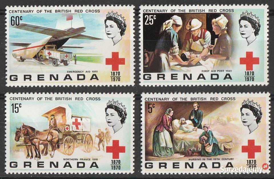 GRENADA CZERWONY KRZYŻ 100 LAT 1970 CZYSTE Filatelistyka Łódź sprzedam