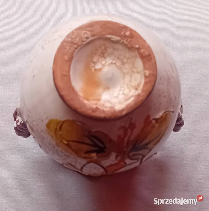 Ceramiczny ręcznie malowany wazonik amfora Koźminek