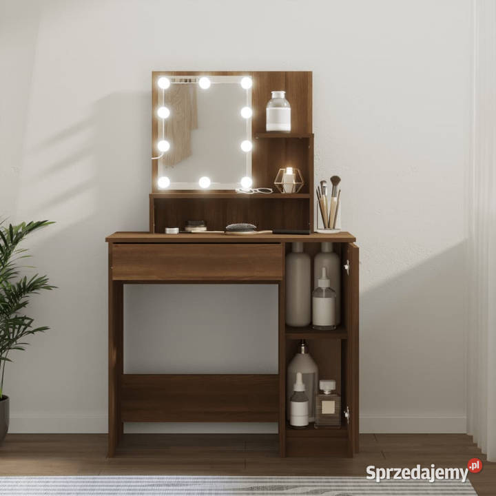 Toaletka z LED brązowy dąb 865x35x136 WM820486 mazowieckie Warszawa
