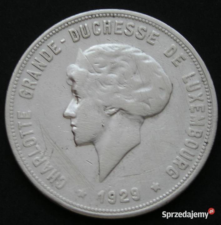 Luksemburg 10 franków 1929 SREBRO Łódź