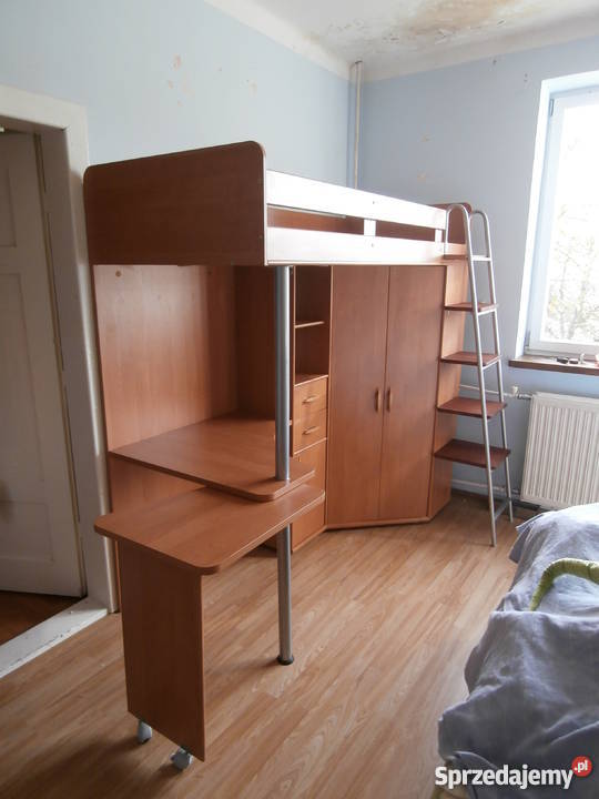 Łóżko piętrowe z biurkiem i narożną szafą Sławków
