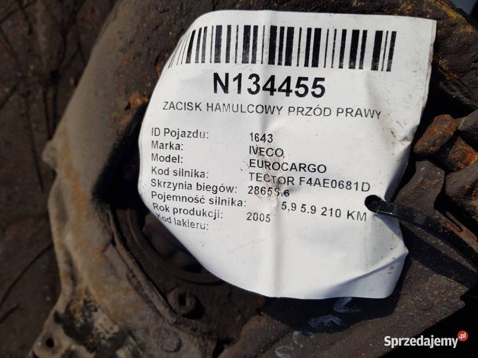 ZACISK HAMULCOWY PRZÓD PRAWY EUROCARGO ML 120E21 osobowe
