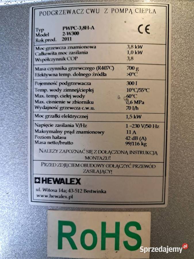 Sprężarka Agregat pompy ciepła wody użytkowej Klimatyzatory Strawczyn