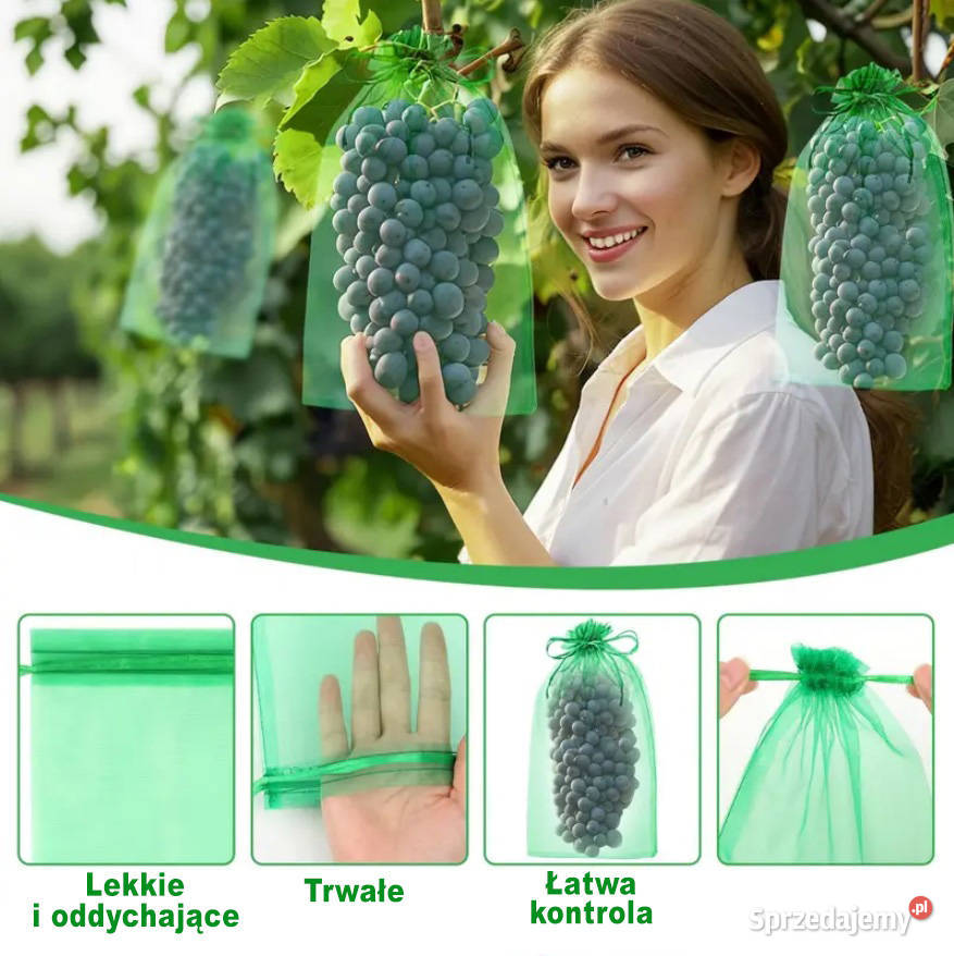 50 worki siatka ochrona przed owadami na owoce sprzedam