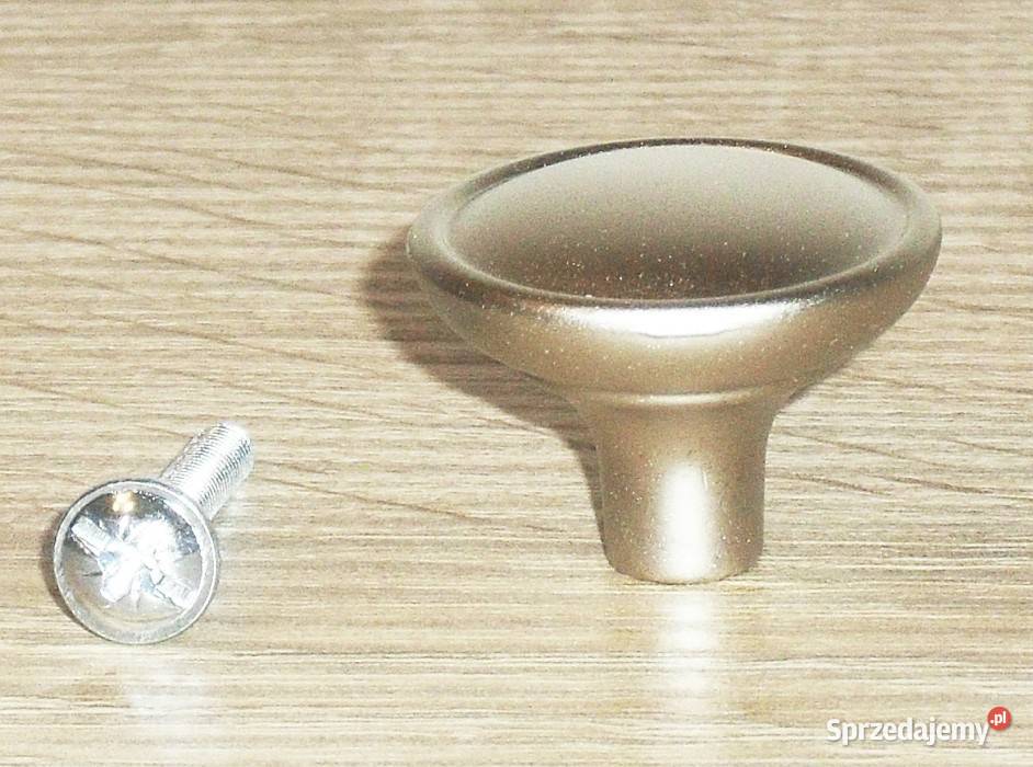 Uchwyt meblowy gałka metalowa srebrna satynowa Akcesoria meblowe śląskie Gliwice