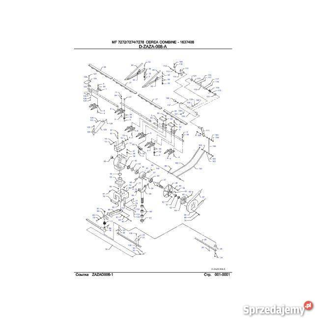 MF 7272 7274 7278 7254 kombajn katalog części
