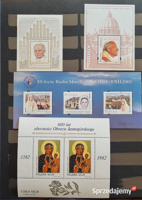 Bloczki znaczki Papież Jan Paweł II i inne Zielona Góra sprzedam