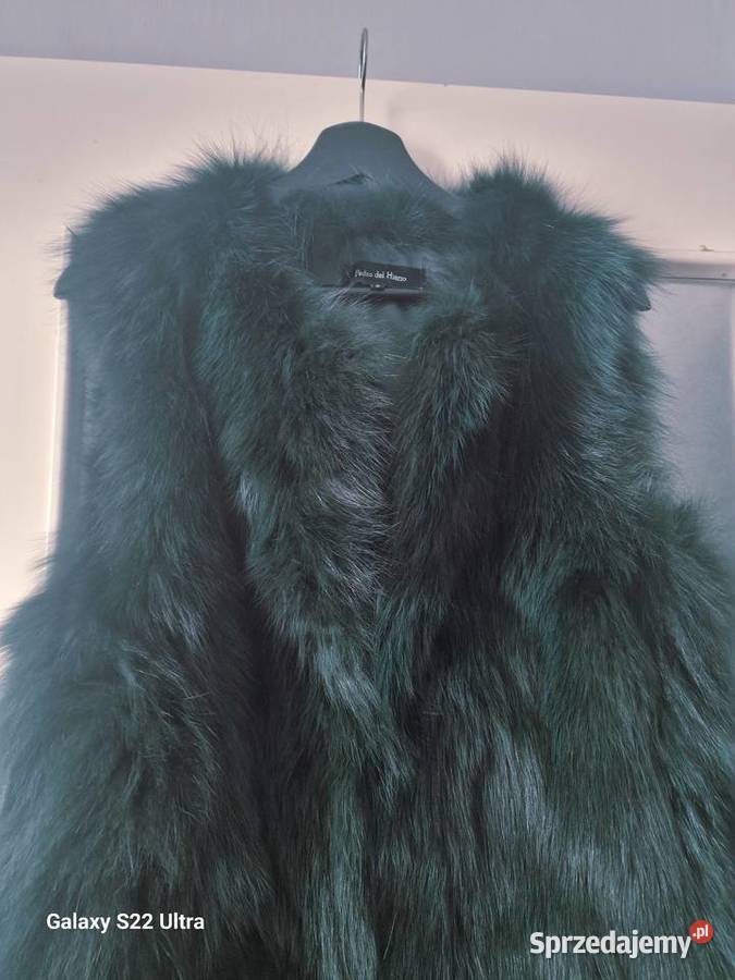 Kamizelka z naturalnego lisa zielony Skierniewice