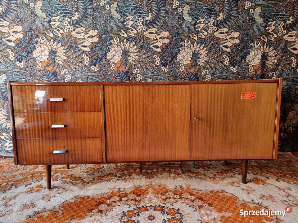 Długa komoda PRL Violetta Walentyna Poznań