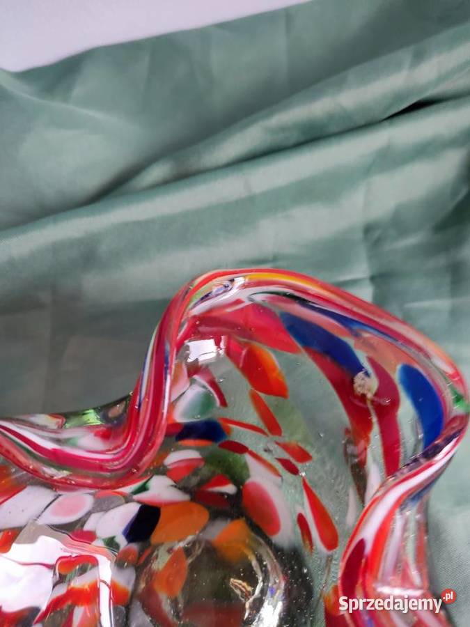 Miska ozdobna koszyczek popielniczka kolorowa Porcelana i szkło Głuchołazy