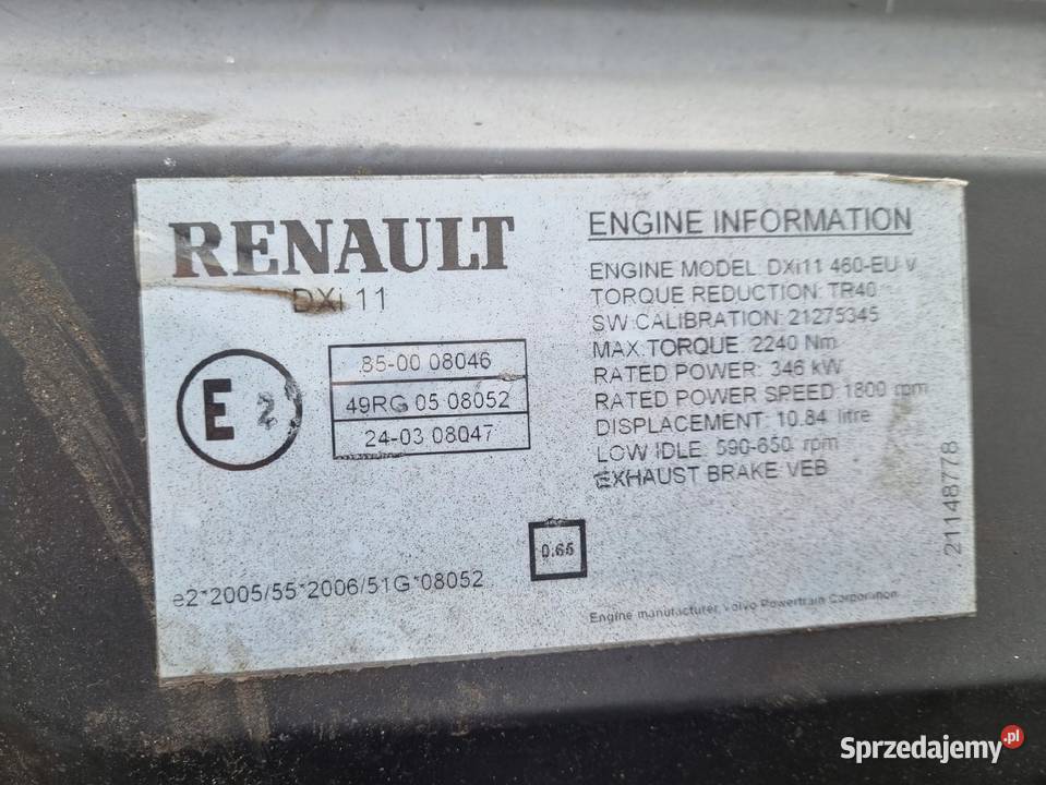 SILNIK BEZ OSPRZĘTU Renault Premium 1084 L 460 Rudka sprzedam