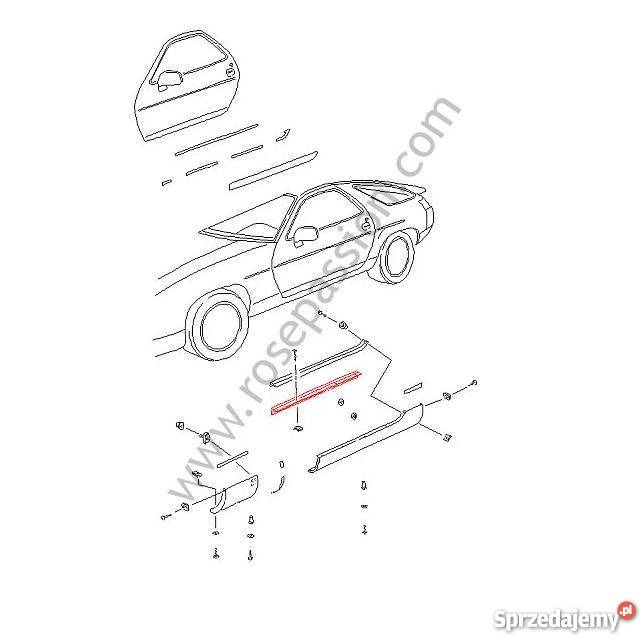 PORSCHE 928 listwa mocująca progu lewa osobowe Pilzno